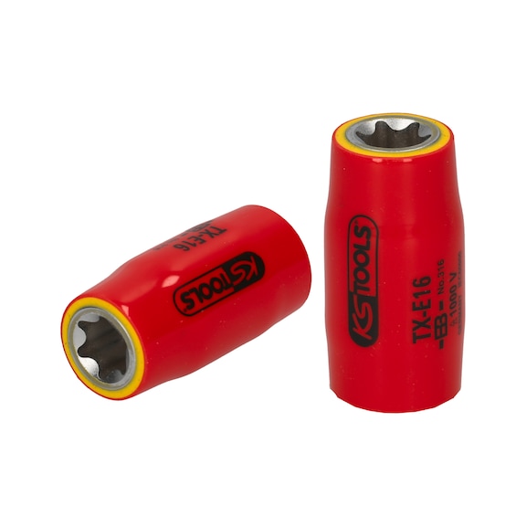 1/2 inch TX E socket with protective insulation, E22 - 1/2 inch Torx E socket with protective insulation