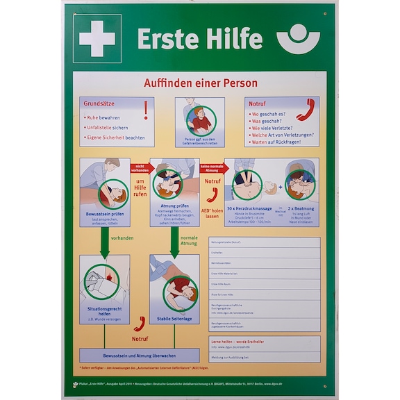 KS TOOLS First aid notice sign - First aid sign