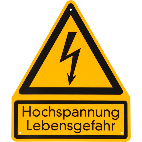 High voltage warning sign, danger to life - Warning signs