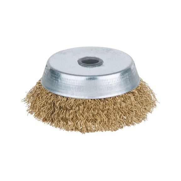BRONZEplus cup brush, tin bronze wire, crimped, D: 85 mm - Cup brush