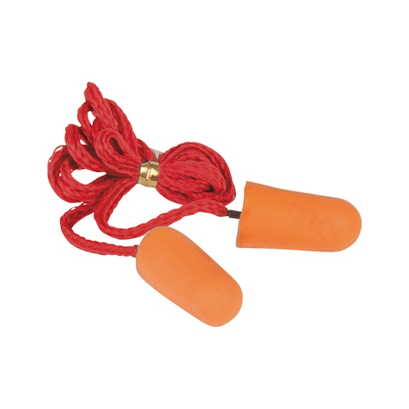 PU earplugs, with cord, 20 pairs - Earplugs
