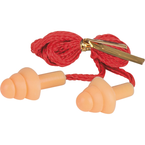 PU earplugs, with cord and mushroom head, 20 pairs - Earplugs