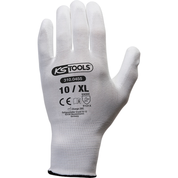 Micro-fine knit gloves - white, 10, 12 pairs - Micro-fine knit gloves