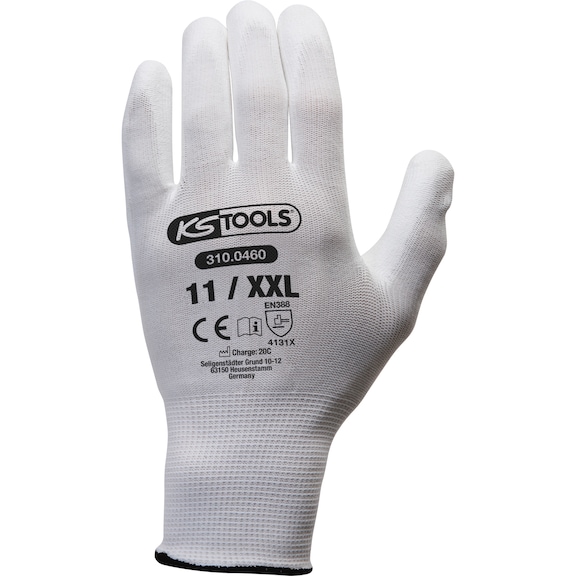 Micro-fine knit gloves - white, 11, 12 pairs - Micro-fine knit gloves