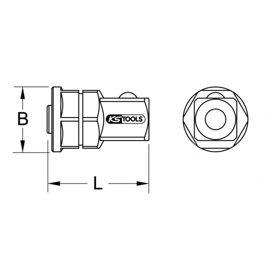 GEARplus socket adapter, 3/8 inch x 1/2 inch - Socket tool (other)