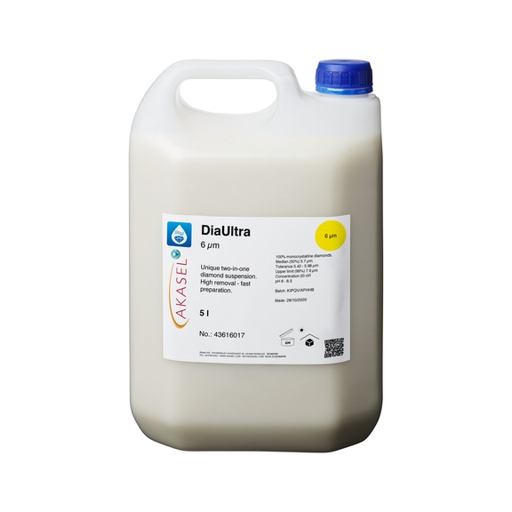 AKASEL Diamantsuspension DiaUltra MONO 6&micro;m, Polieren, 5 l - 2 in 1 Diamantsuspension DiaUltra Mono