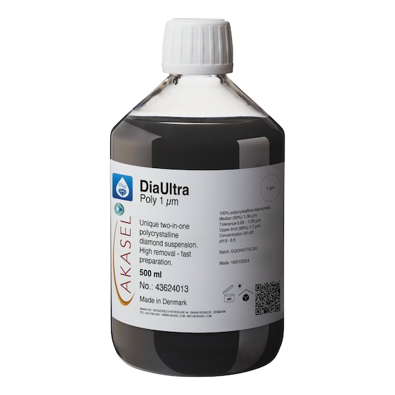 AKASEL DiaUltra POLY diamond suspension 1 &micro;m, removal, 500 ml - DiaUltra Poly diamond suspension