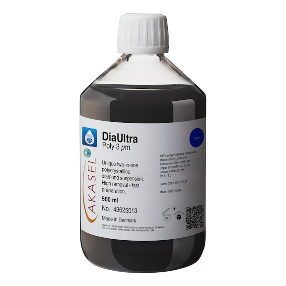 AKASEL DiaUltra POLY diamond suspension 3 &micro;m, polishing, 500 ml - DiaUltra Poly diamond suspension