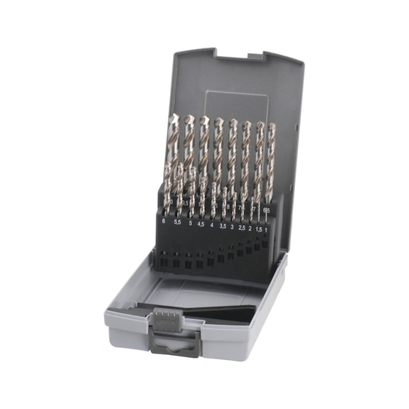 ATORN Twist drill bit set HSSE DIN 338 type VA 130&deg; 1.0-10.0 mm in cassette - HSSE twist drill bit set in cassette, type VA