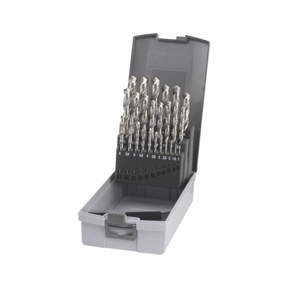ATORN Twist drill bit set HSSE DIN 338 type VA 130&deg; 1.0-13.0 mm in cassette - HSSE twist drill bit set in cassette, type VA