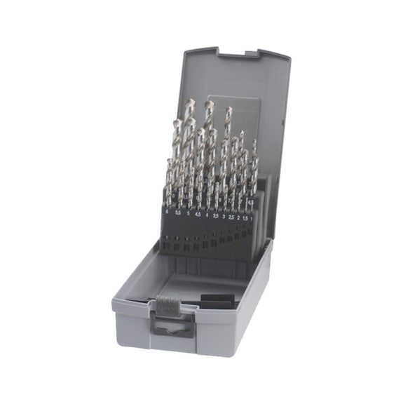ATORN Twist drill bit set HSSE DIN 338 type VA 130&deg; 1.0-10.5 mm in cassette - HSSE twist drill bit set in cassette, type VA