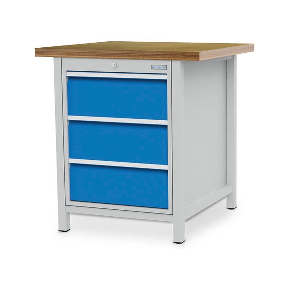 Box-type workbench, depth 750 mm, R 18-24, 3x drawer, 03.055.10V9A - Workbench (workshop)