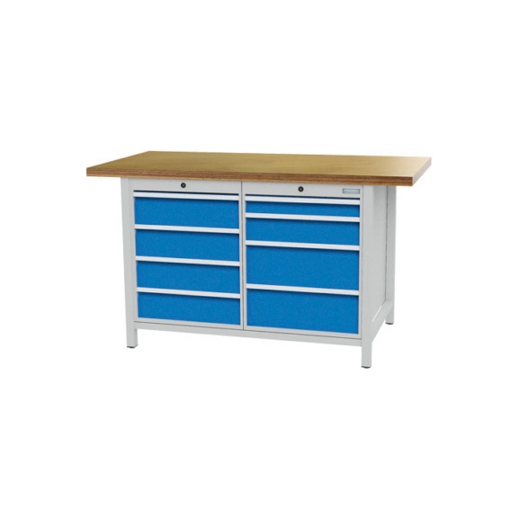 Kastenwerbank, R18-24 mit 8 x Schublade, Höhe 959 mm - Werkbank (Werkstatt)