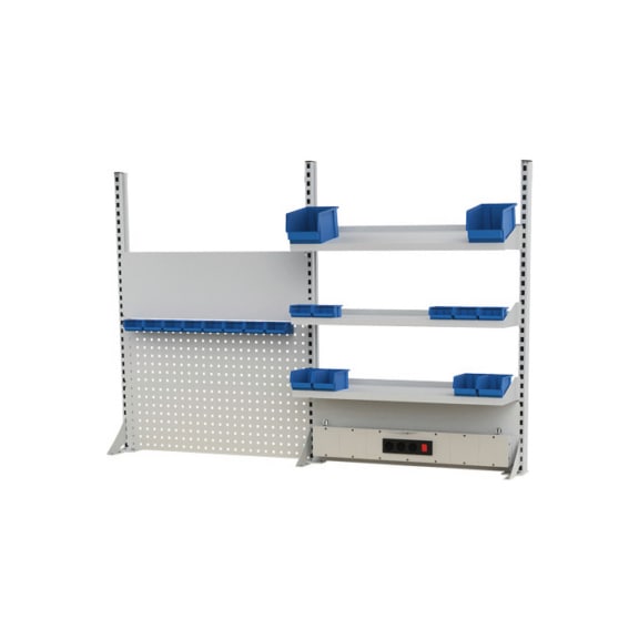 Workbench superstructure 2000 mm, multi-wall superstructure without lighting and top frame - Workbench (system workplace, workshop, other)