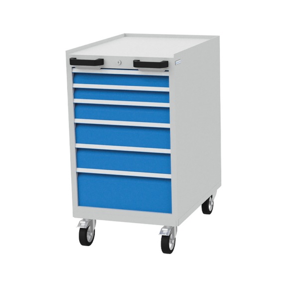 Mobiler Schubladenschrank Tiefe 736 mm, R 18-24, 6 x Schublade, 04.10.06-1VA - Schubladenschrank (Lagereinrichtung, Werkstatt)