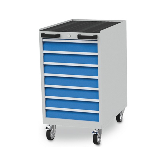 Mobiler Schubladenschrank Tiefe 736 mm, R 18-24, 7 x Schublade - Schubladenschrank (Lagereinrichtung, Werkstatt)