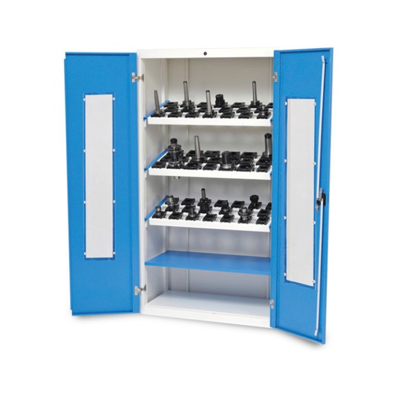 CNC display cabinet depth 500, R36-16, 2 viewing doors 3 CNC tool holding frames - Tool cabinet CNC