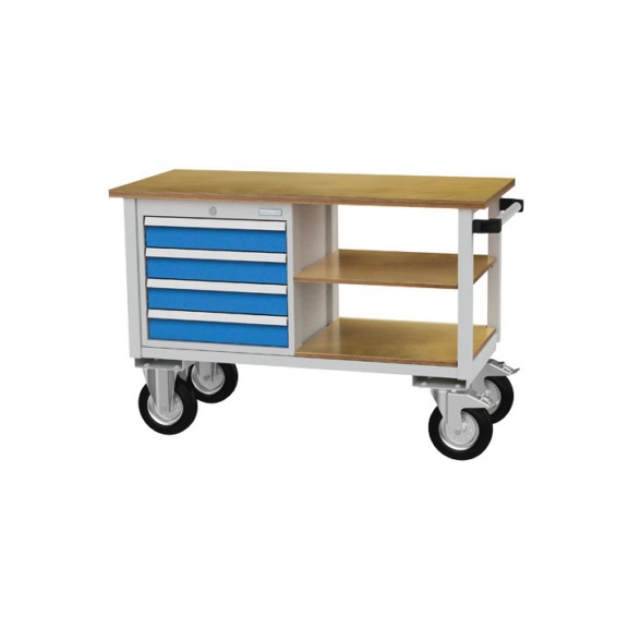 Mobile workbench, depth 540 mm, R 18-24, number of drawers 4 - Workbench (system workplace, workshop, other)