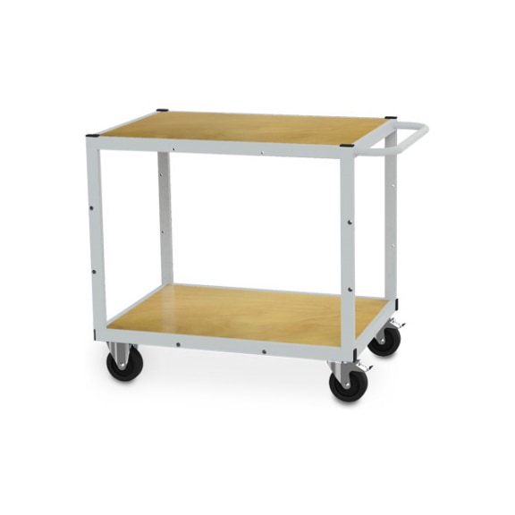 Transport trolley width 900 mm, 2 x wooden shelf - Stage lorry