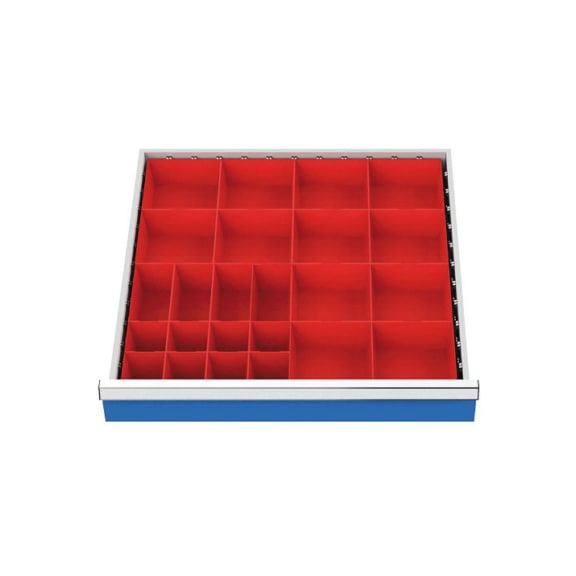 Drawer dividers R 24-24 with small parts boxes for front 100 mm - Drawer partition (workshop)