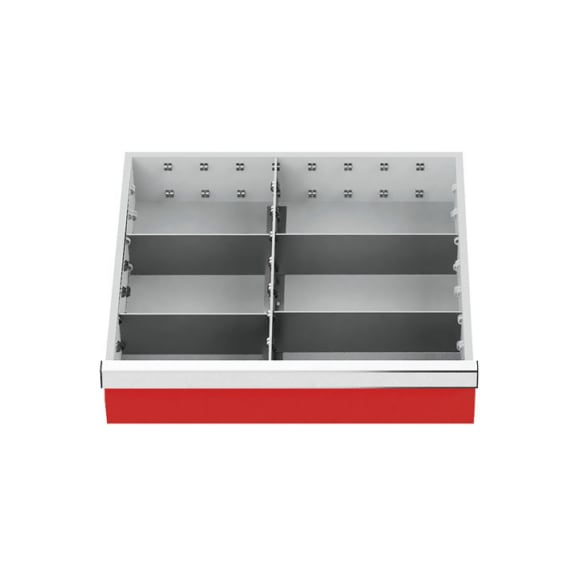 Schubladeneinteilung R 18-16 mit Metalleinteilung für Front 150 mm - Schubladentrennwand