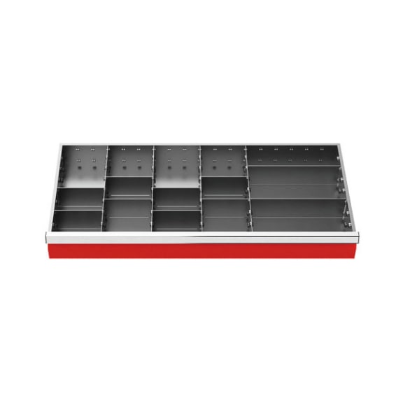 Drawer divider R 36-16 with metal dividers for front 100 mm - Drawer partition (workshop)