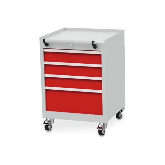 Mobiler Schubladenschrank Tiefe 500 mm, R 18-16, 4 x Schublade - Schubladenschrank (Lagereinrichtung, Werkstatt)