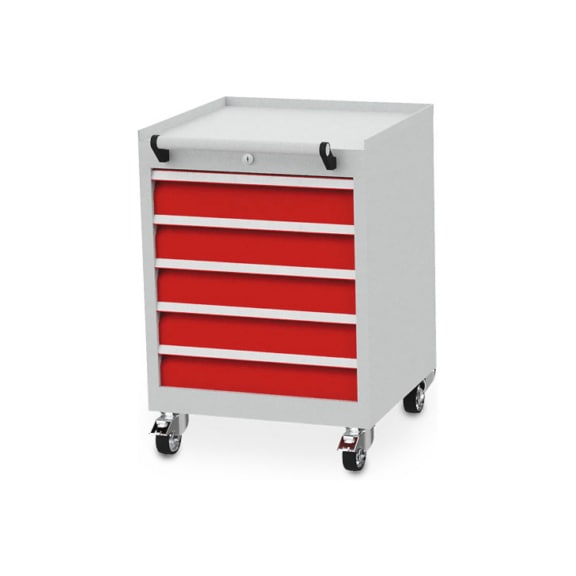 Mobiler Schubladenschrank Tiefe 500 mm, R 18-16, 5 x Schublade - Schubladenschrank (Lagereinrichtung, Werkstatt)