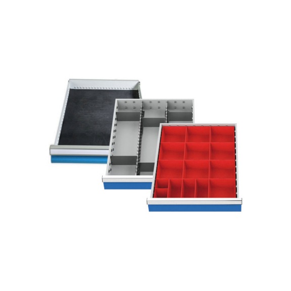 Divider assortment 3-piece for drawers R 18-24 corrugated rubber inlay boxes - Drawer partition (workshop)