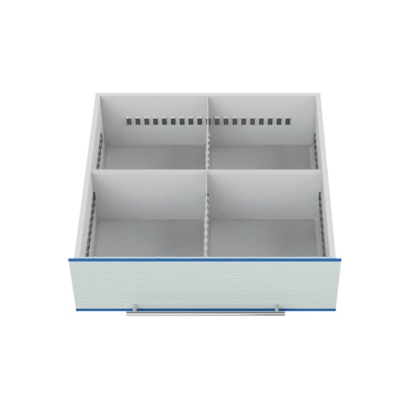 BEDRUNKA HIRTH Schubladeneinteilung R 24-24 mit Metalleinteilung, Front 200 mm f&uuml;r TSM-Schrank - Schubladentrennwand