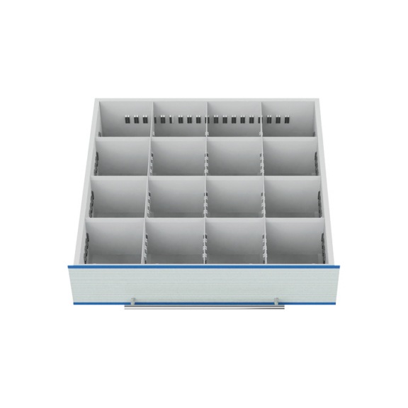 BEDRUNKA HIRTH Schubladeneinteilung R 24-24 mit Metalleinteilung, Front 150 mm f&uuml;r TSM-Schrank - Schubladentrennwand