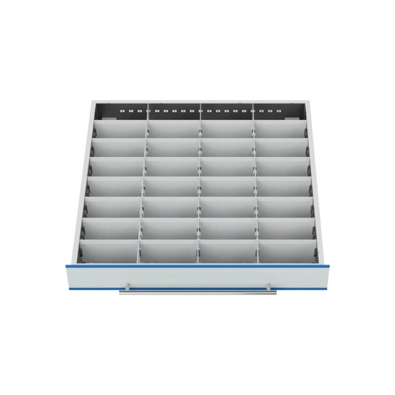 BEDRUNKA HIRTH Schubladeneinteilung R 24-24 mit Metalleinteilung, Front 100 mm f&uuml;r TSM-Schrank - Schubladentrennwand