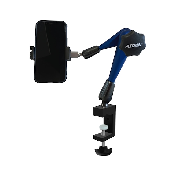 ATORN 3D articulated arm 200 mm with smartphone holder, table clamp - Support de montage articulé 3D, « 3e main »