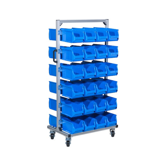 ALLIT ProfiPlus Depot-L 56 Stapelsichtboxen-Fahrregal komplett best&uuml;ckt - Stapelsichtboxen-Fahrregal ProfiPlus Depot-L RD 56