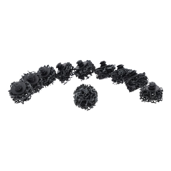 Replacement sanding pads, D: 26.7 mm, strip wheel black, pack of 10 - Grinding pads