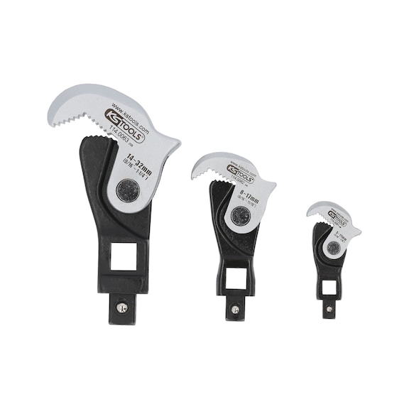 KS TOOLS 1/4 inch + 3/8 inch + 1/2 inch multifunctional spanner set, 3 pieces - Single-ended spanner