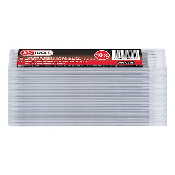 KS TOOLS deep hole marker refill, pack of 10 x 6 - Markers for special applications