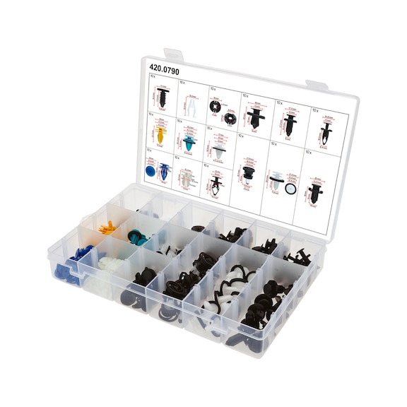 KS TOOLS fastening clip set for Tesla, 150 pcs - Mounting clip set for Tesla