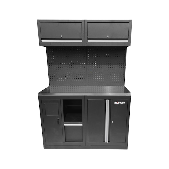 Workshop cabinet system extension module, waste system with paper roll holder - Workshop cabinet system