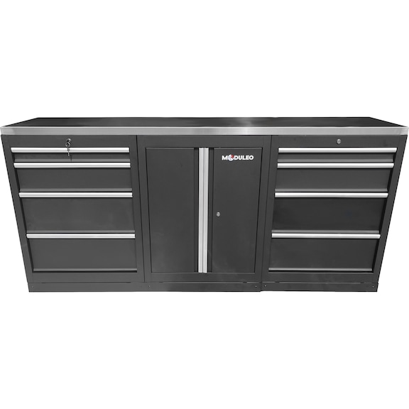 Workshop cabinet system extension module, stainless steel worktop, workbench - Workbench