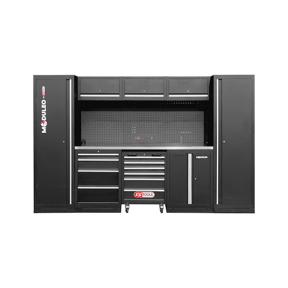 KS TOOLS workshop cabinet system, straight, 3240 x 500 mm - Workshop cabinet system