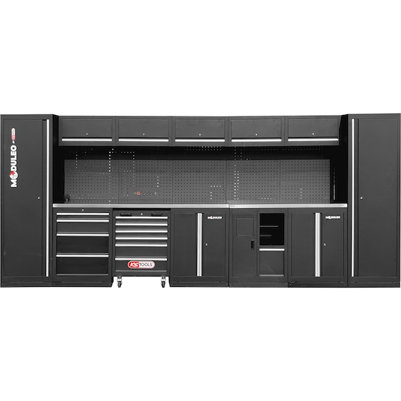 KS TOOLS workshop cabinet system, straight, 4600 x 500 mm, variant 2 - Workshop cabinet system