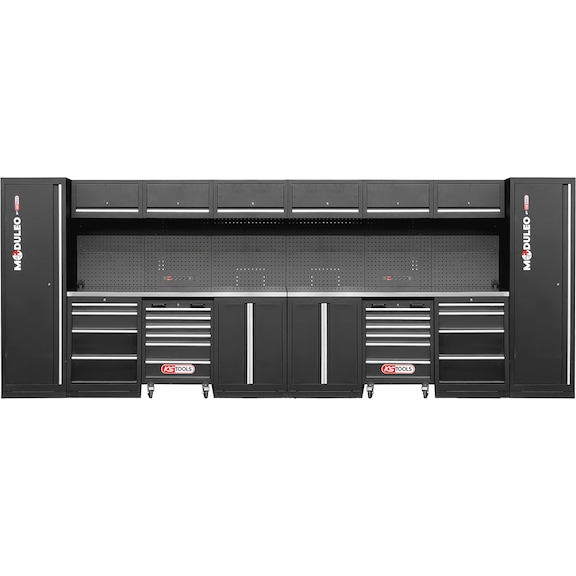 KS TOOLS workshop cabinet system, straight, 5280 x 500 mm - Workshop cabinet system