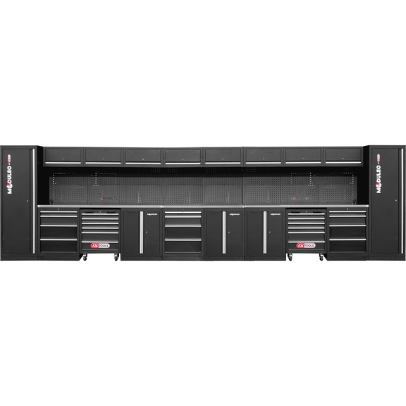 KS TOOLS Werkstatt-Schranksystem, gerade, 6640 x 500 mm, Variante 1 - Werkstatt-Schranksystem