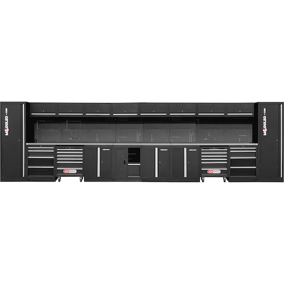 KS TOOLS workshop cabinet system, straight, 6640 x 500 mm, variant 2 - Workshop cabinet system