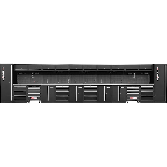 KS TOOLS workshop cabinet system, straight, 8000 x 500 mm, variant 2 - Workshop cabinet system