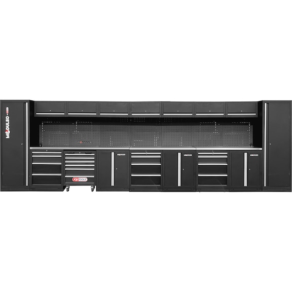 KS TOOLS workshop cabinet system, straight, 5960 x 500 mm, variant 2 - Workshop cabinet system