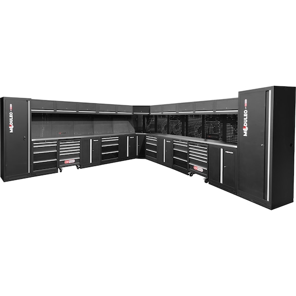 KS TOOLS workshop cabinet system, L-shape, 4760 x 4760 mm - Workshop cabinet system