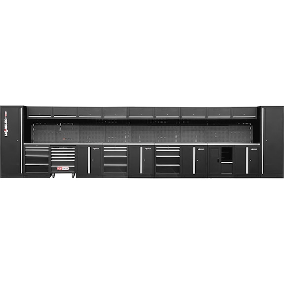 KS TOOLS workshop cabinet system, straight, 7320 x 500 mm, variant 1 - Workshop cabinet system