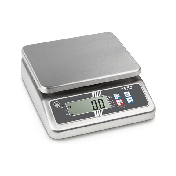 KERN stainless steel bench scale FOB 1K-4LM Weighing range 1500 g Reading 0.5 g - Stainless steel bench scale FOB